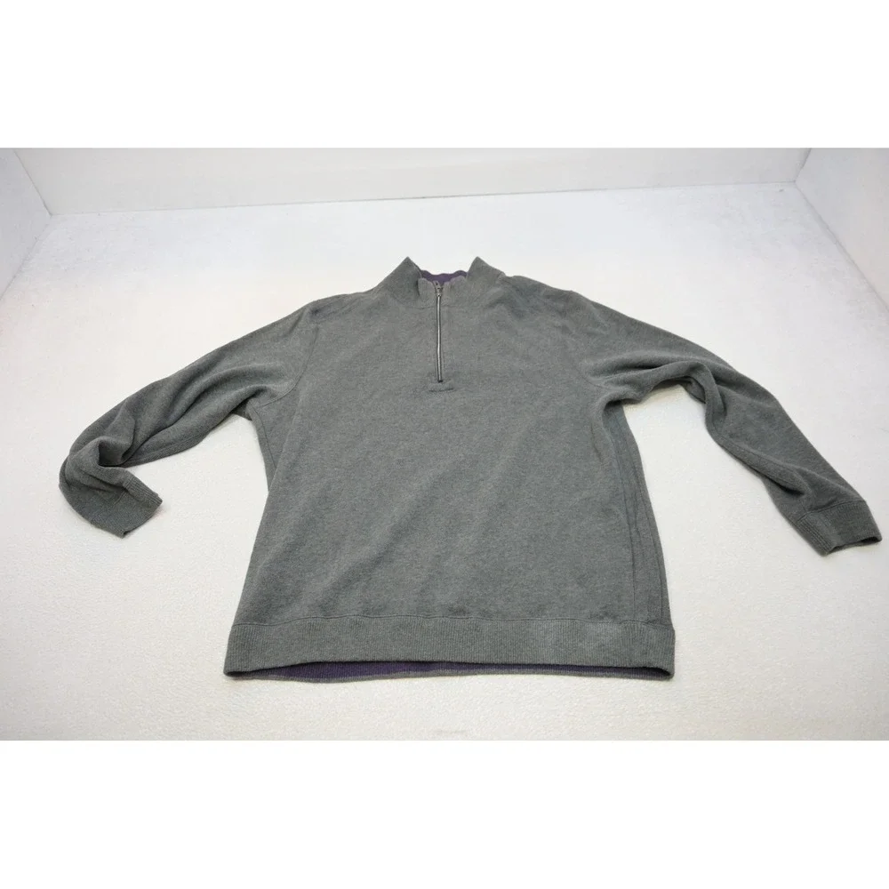 Tommy Bahama Quarter Zip Pullover Sweater Reversible Mens XL Purple Excellent